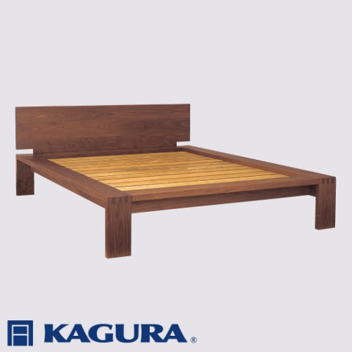 家具蔵 KAGURA ベッドフレームモデルノハイヘッド ダブル ウォールナット材 家具 寝具 寝室 木材 無垢材 職人 手作業 天然木 ウォールナット無垢材 シナ無垢材 ローベッド ワイドダブルベッド ベッド ベット ベッドフレーム