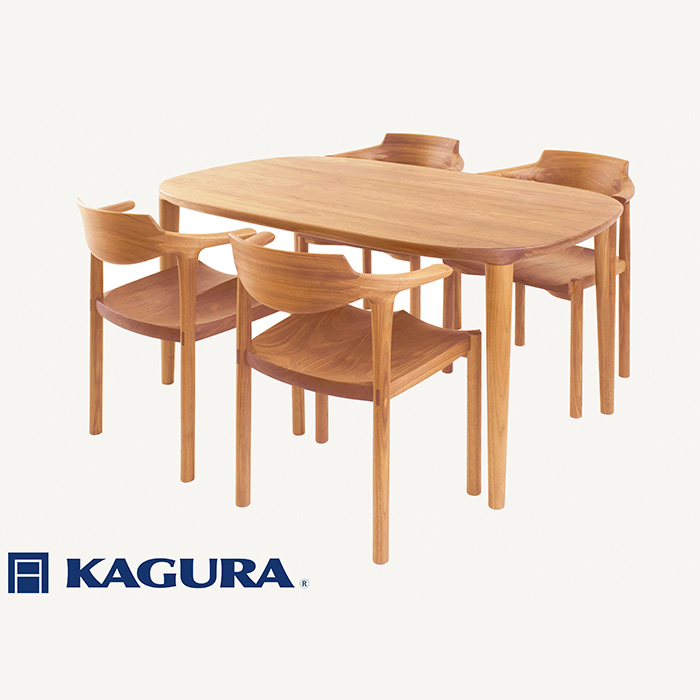 家具蔵 KAGURA ダイニングセット1650 グレース&グランデ チェリー材 家具 テーブル アームチェア 木材 無垢材 無着色 職人 手作業 寛ぎ シンプル 洗練 茨城県 ( B-291 )