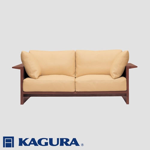 家具蔵 KAGURA 2Pソファ ウイング ウォールナット材 家具 ソファー 2人掛け sofa リビングソファー 木材 無垢材 職人 手作業 天然木 高級木材 無添加 安全 ジャパニーズモダン 高級家具 熟練 無着色 おしゃれ 天然木無垢材 温もり シンプル 洗練 ( B-256 )