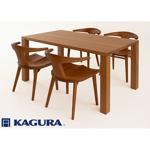 家具蔵 KAGURA ダイニングセット 1500 ダン&コルノ チェリー材 天然木無垢材 家具 テーブルダン テーブル アームチェアコルノ アームチェア 木材 無垢材 無着色 職人 手作業 4人掛け ダイニングテーブル おしゃれ ダイニングチェア ( B-281 )