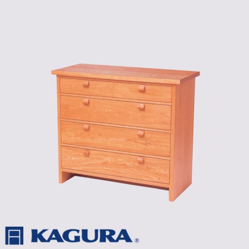 家具蔵 KAGURA チェスト モデルノ 1010 4段引出し チェリー材 家具 棚 収納 木材 無垢材 職人 手作業 天然木 高級木材 無添加 安全  ジャパニーズモダン 高級家具 熟練 無着色 おしゃれ 天然木無垢材 温もり シンプル 洗練 ( B-165 ) | 茨城県常陸大宮市 