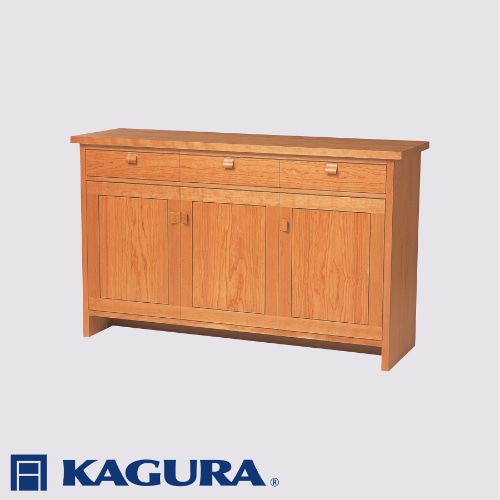 家具蔵 KAGURA サイドボードモデルノ 1450 チェリー材 家具 棚 収納 キャビネット 木材 無垢材 職人 手作業 天然木 高級木材 無添加  安全 ジャパニーズモダン 高級家具 熟練 無着色 おしゃれ 天然木無垢材 温もり シンプル 洗練 ( B-209 ) | 茨城県常陸大宮市 