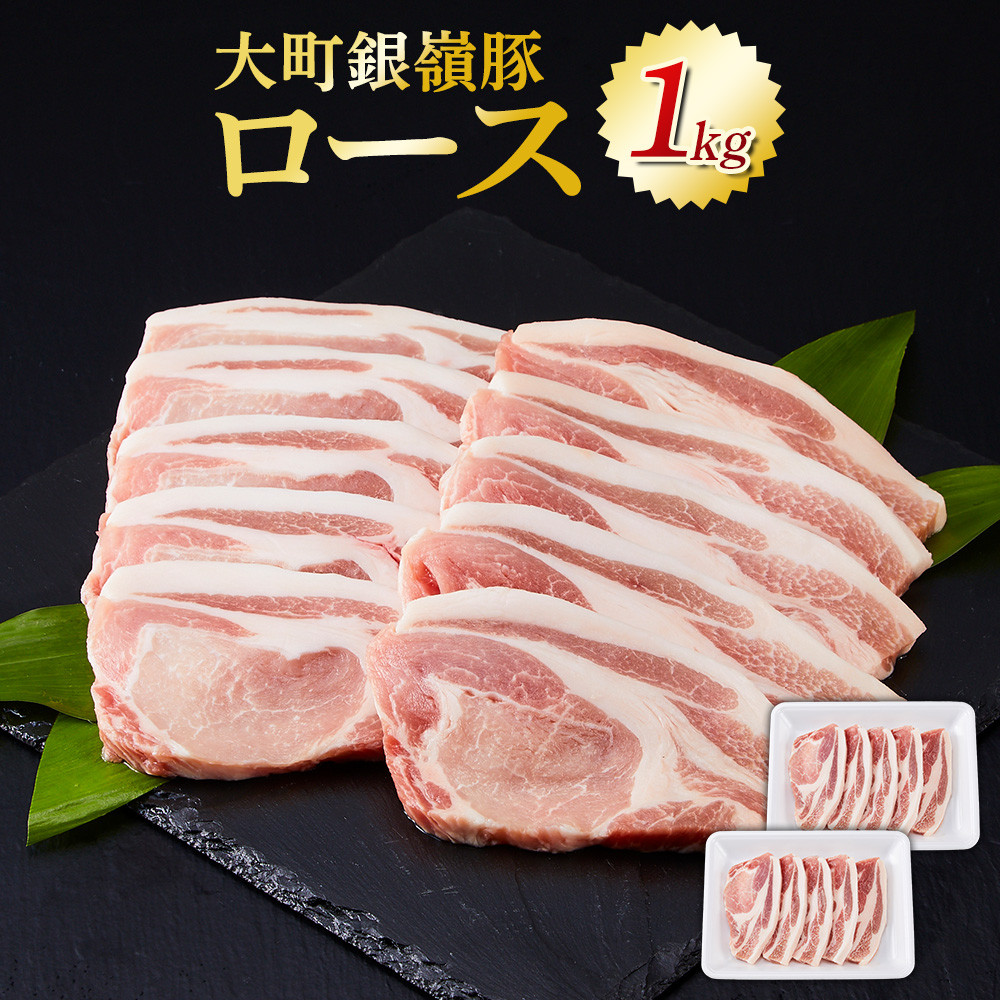 大町銀嶺豚 ロース1kg (約100g×5枚・2パック)
