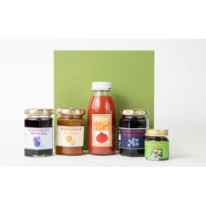 「ばいはるちゃに農園」産　しぼりたてトマトジュースとジャム・ソースのセット