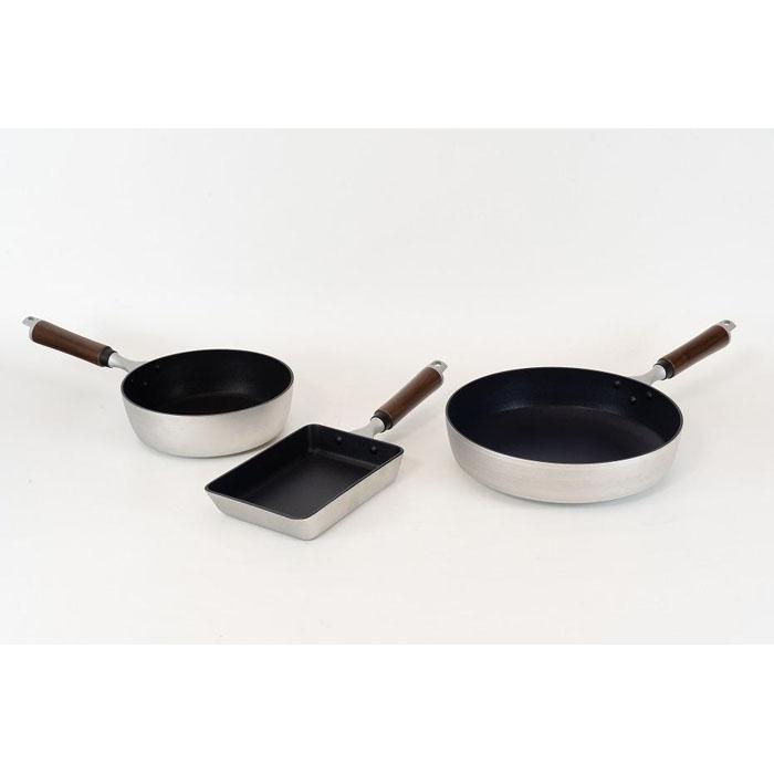 MB-3025 煌匠(こうしょう)木柄フライパン&玉子焼3点セット「和平フレイズ」