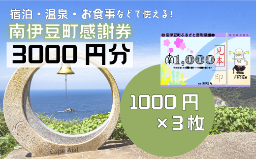 南伊豆町ふるさと寄附感謝券3枚