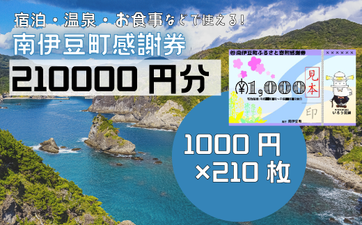 南伊豆町ふるさと寄附感謝券210枚