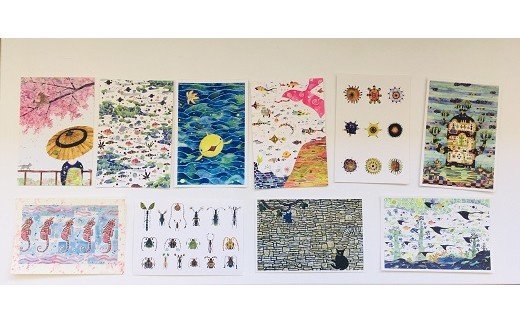 画家・くぼやまさとるのポストカード（10枚セット）