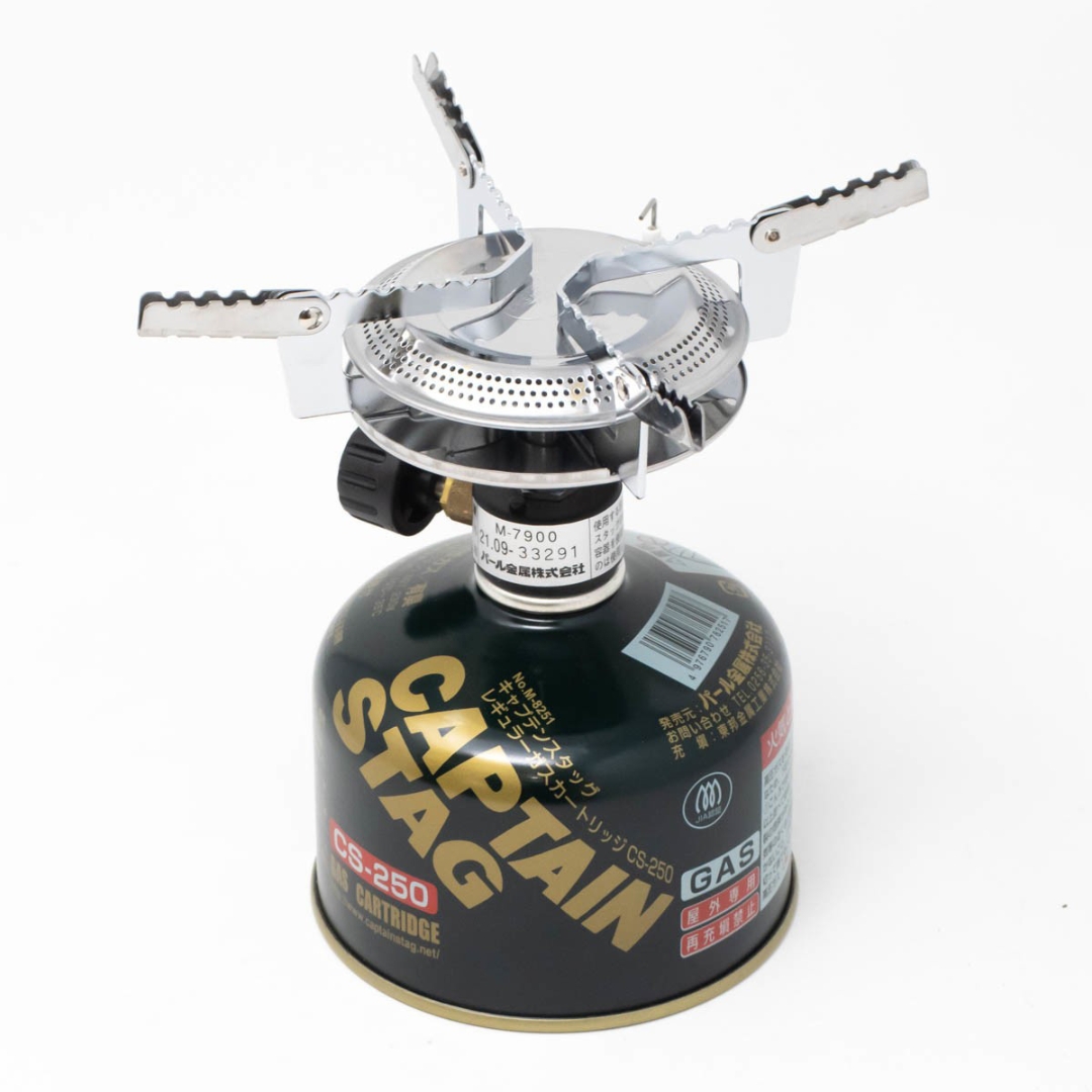 [CAPTAIN STAG] オーリック小型ガスバーナーコンロ(圧電点火装置付き)　ケース付き （キャプテンスタッグ）燕三条産 【014P034】