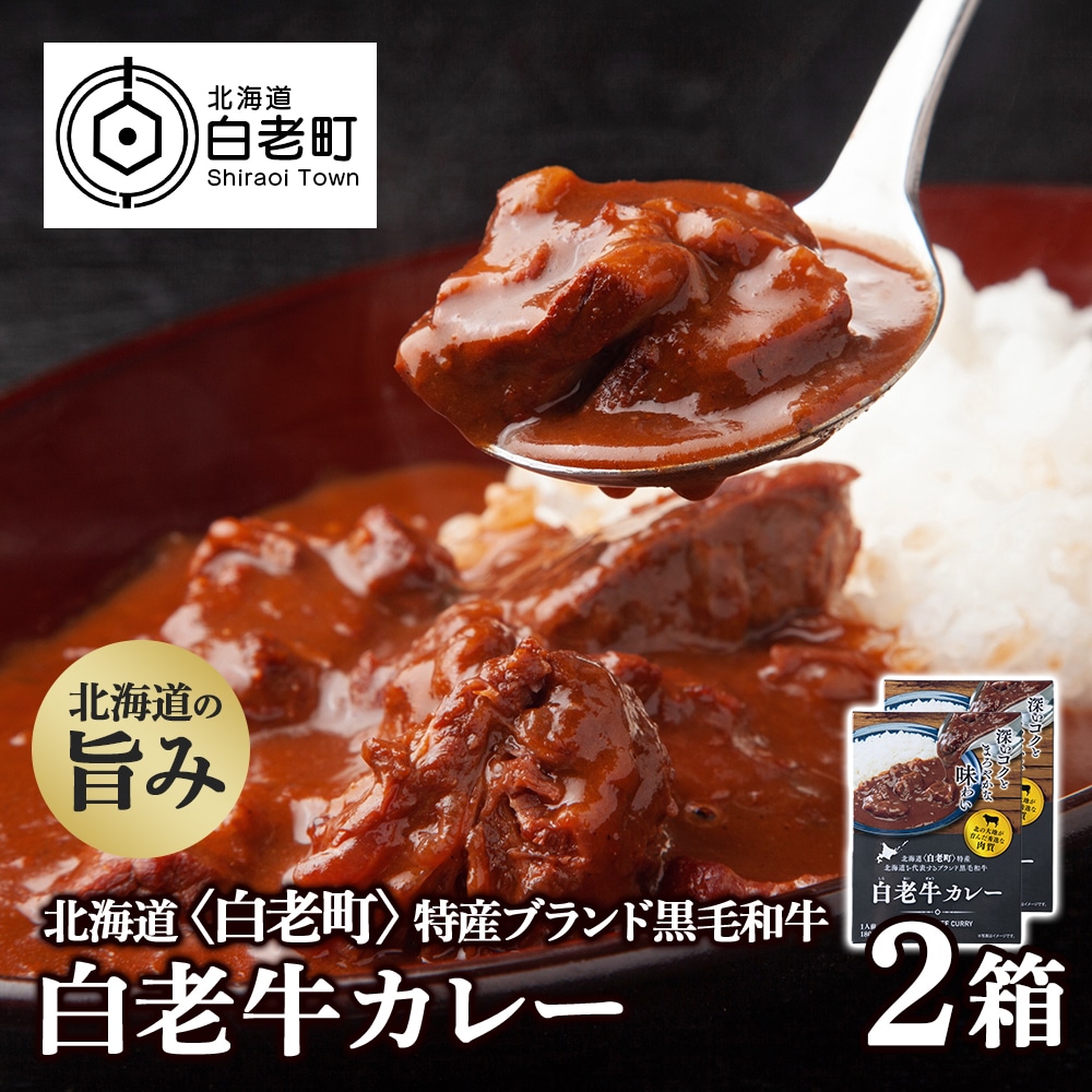 カレー レトルト 白老牛カレー 180g×2箱 北海道 国産 和牛 ビーフカレー