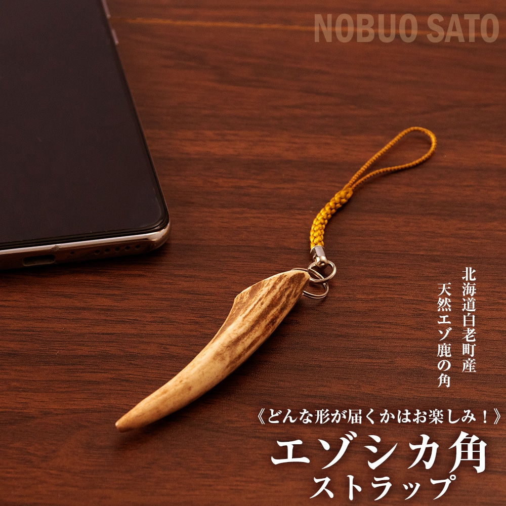 《どんな形が届くかはお楽しみ！》 エゾシカ角ストラップ （角）
