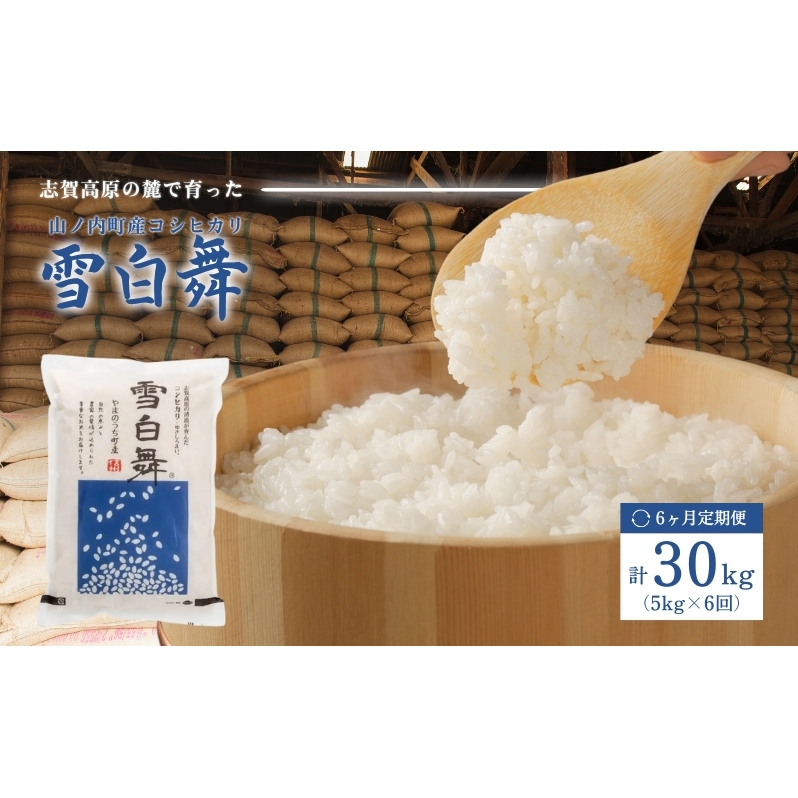 志賀高原の麓で育った 山ノ内町産コシヒカリ『雪白舞』5kg 6か月連続お届け！米 お米 コシヒカリ 5kg 5キロ ブランド米 定期 6か月 