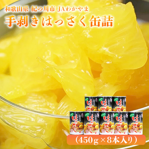 手剥き八朔缶詰(ミックス) 450g×8本入 JAわかやま 紀の里地域本部 [90日以内に出荷予定(土日祝除く)] 和歌山県 紀の川市---wsk_jak3_30d_24_14000_8h---