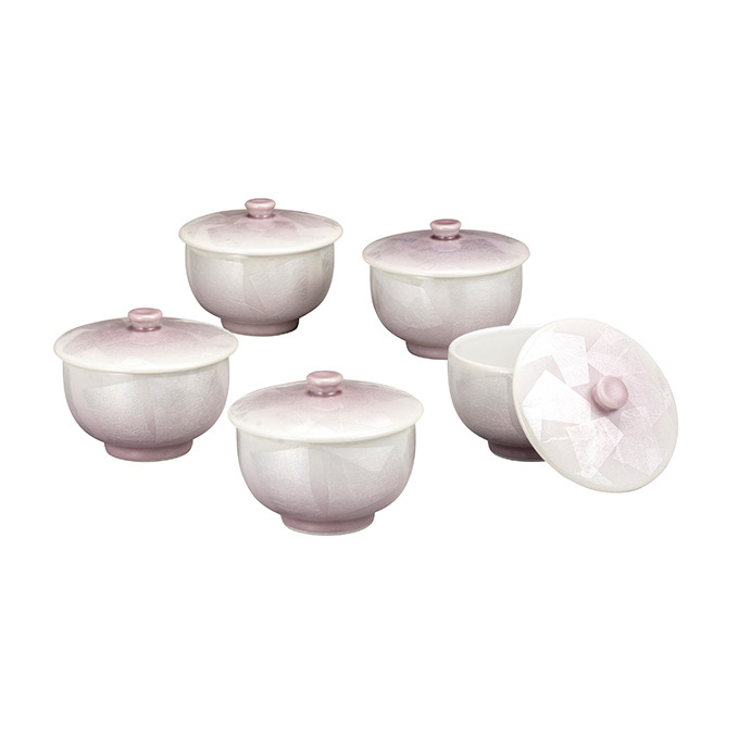 九谷焼　 蓋付汲出揃　銀彩紫　a03 