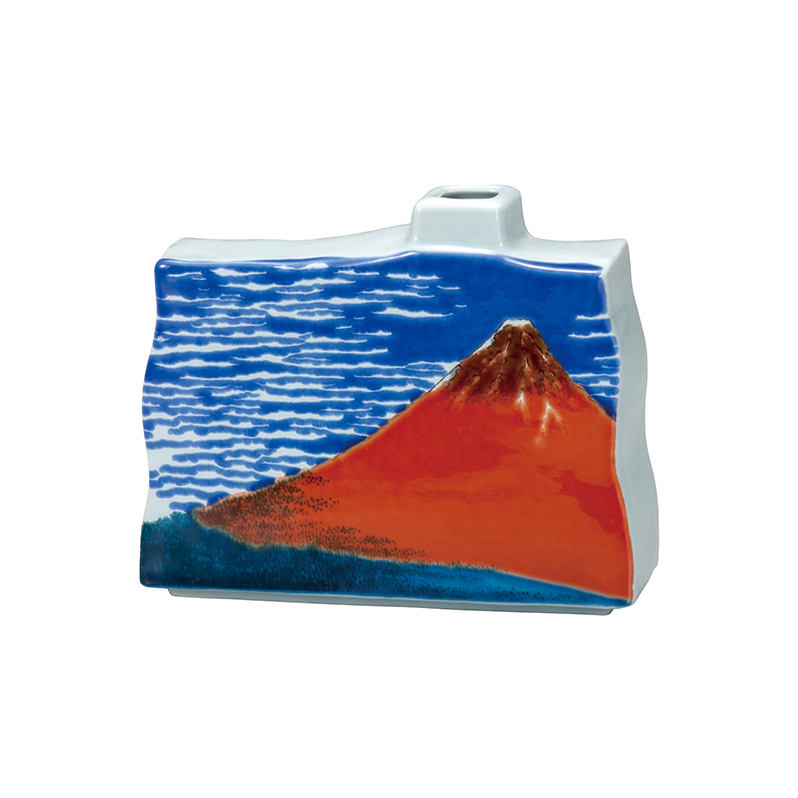 九谷焼　5号一輪生　北斎凱風快晴 