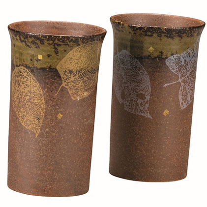 九谷焼 ペアフリーカップ・葉文(2個セット) a04 工芸品 民芸品 伝統技術