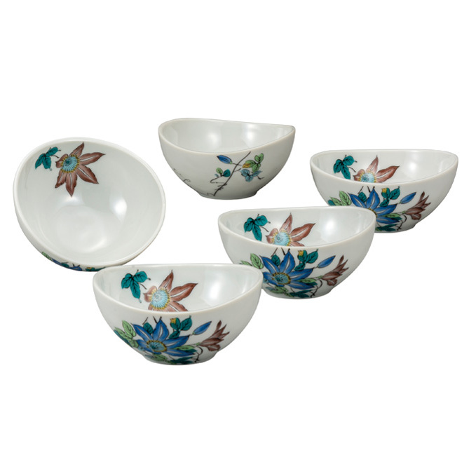 九谷焼　3.5号小鉢揃　鉄仙 （5枚セット）a01 食器 キッチン雑貨 キッチンアイテム 雑貨 小物 お皿 食卓 テーブルコーディネート 