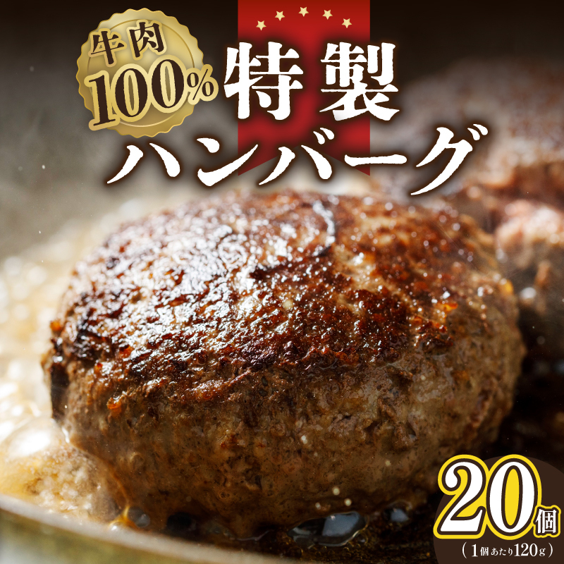 牛肉100% 特製ハンバーグ 120g×20個 個包装 099H3405