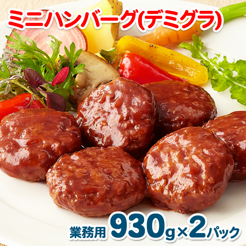 ミニハンバーグ(デミグラスソース) 60個以上(930g×2パック)【冷凍 惣菜 簡単調理 一人暮らし】 099H870