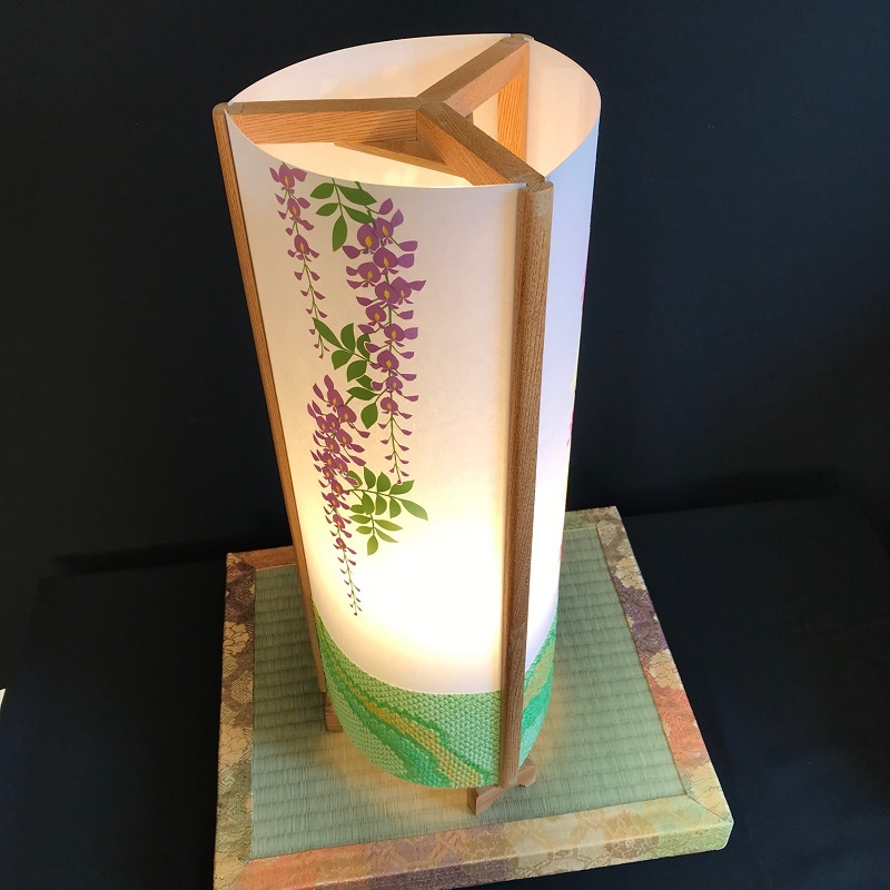 着物生地で作ったおしゃれな行灯（あんどん） 花三様 099H821