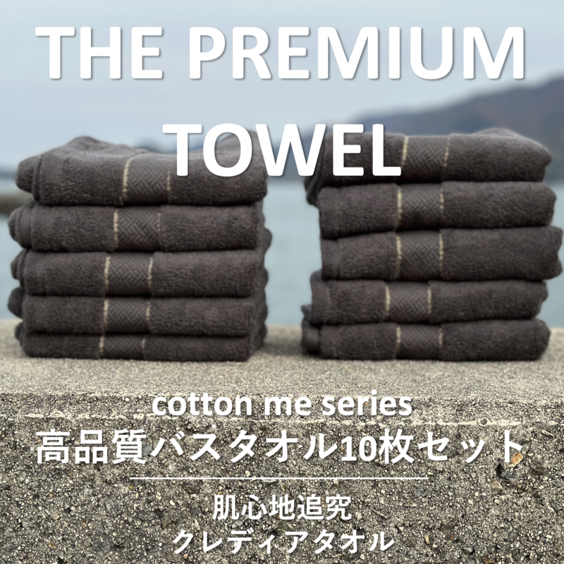 [THE PREMIUM TOWEL]10枚セットバスタオル/厚手泉州タオル(チャコール)[泉州タオル 国産 吸水 普段使い シンプル 日用品] 099H1415