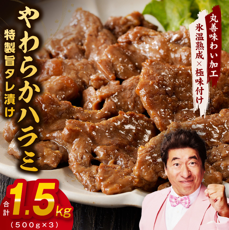 やわらかハラミ 1.5kg【氷温熟成×特製旨ダレ 味付き 牛肉 訳あり 不揃い 焼肉 BBQ 野菜炒め】 mrz0001