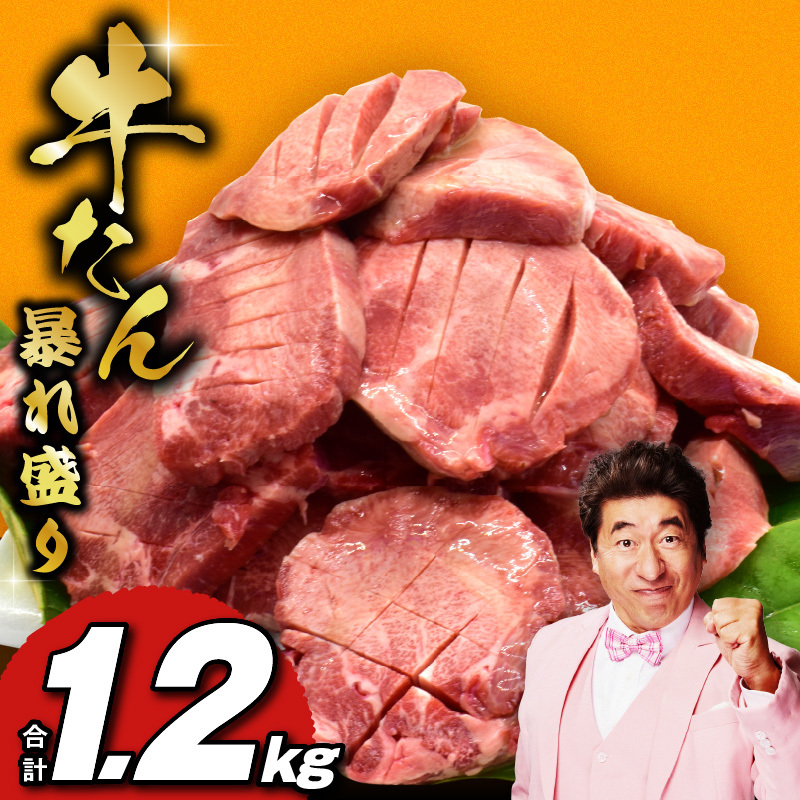 牛たん 暴れ盛り 総量 1.2kg【小分け 600g×2P 牛肉 牛タン 牛たん 厚切り牛タン 焼肉 BBQ キャンプ 焼くだけ 簡単調理 訳あり サイズ不揃い】 G3506
