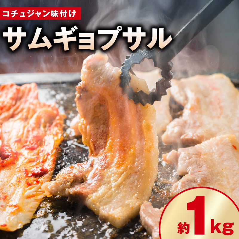 【焼くだけ】味付きサムギョプサル 約1kg(500g×2P) コチュジャン味付け 焼肉 BBQ デジカルビ 099H3359