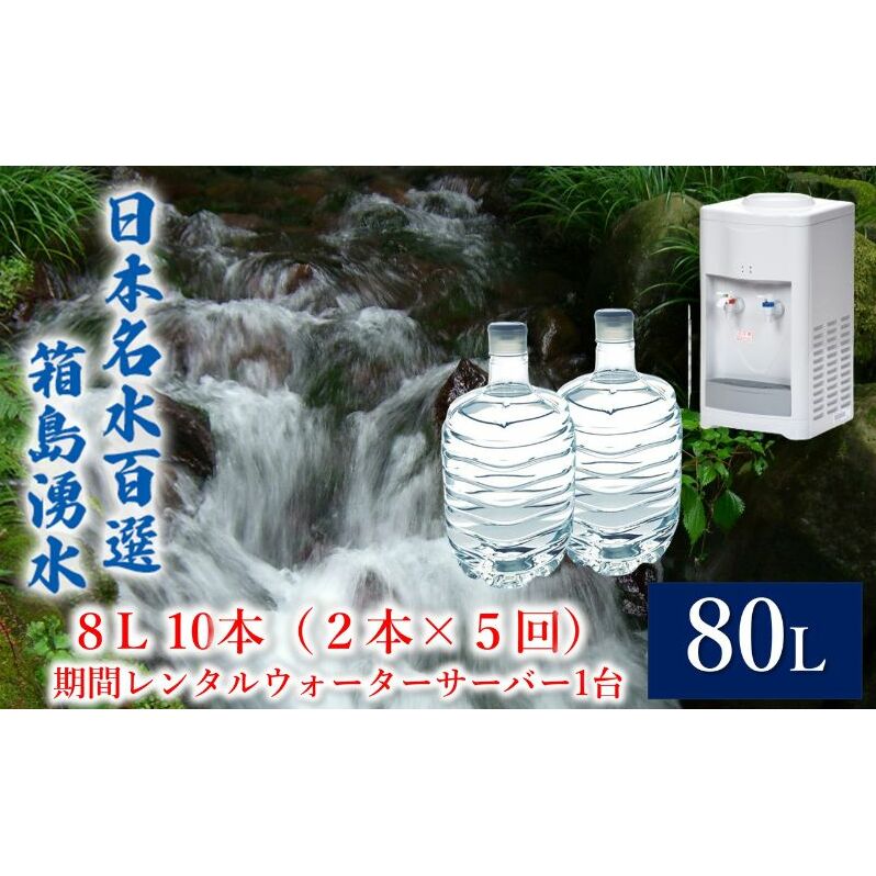 群馬の名水 箱島湧水 エア8L計10本(2本×5回)期間 レンタル ウォーターサーバー 1台 飲料 ドリンク 飲料類 水 ミネラルウォーター 名水 天然水 飲み物 産地直送