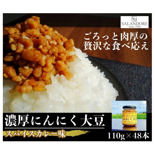 濃厚にんにく大豆_スパイスカレー味_48本セット 加工食品 豆類 大豆ミート 独自製法 高たんぱく 食物繊維 ミネラル ビタミン オリジナルの味付け