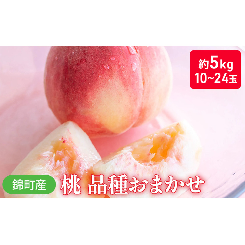 桃 品種 おまかせ 約5kg 10～24玉入り 錦町産 もも モモ 果物 くだもの フルーツ デザート ※配送不可：離島 