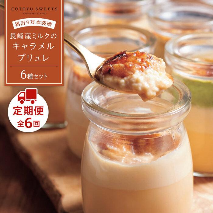 【AB993】【定期便/全6回】長崎産ミルクの キャラメル ブリュレ 6種セット / 心優 -Cotoyu Sweets-