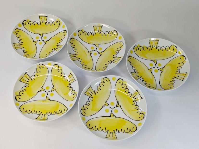 【波佐見焼】15cm手描きのお皿5枚組 エル・Y 【西海陶器】5 20449