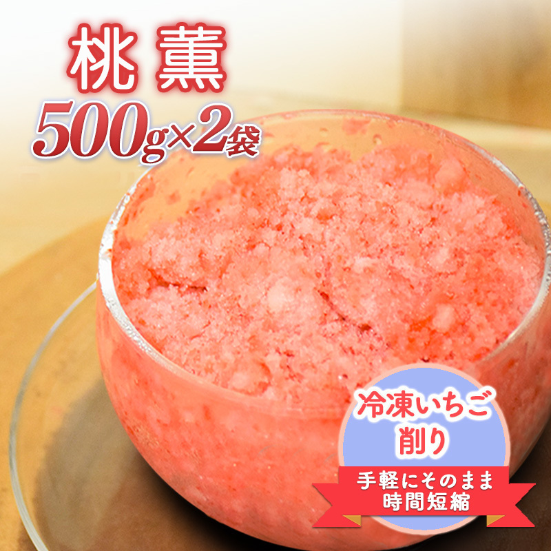 削りいちこ゛桃薫500g×2袋 冷凍 イチゴ 苺 果物 フルーツ 新潟