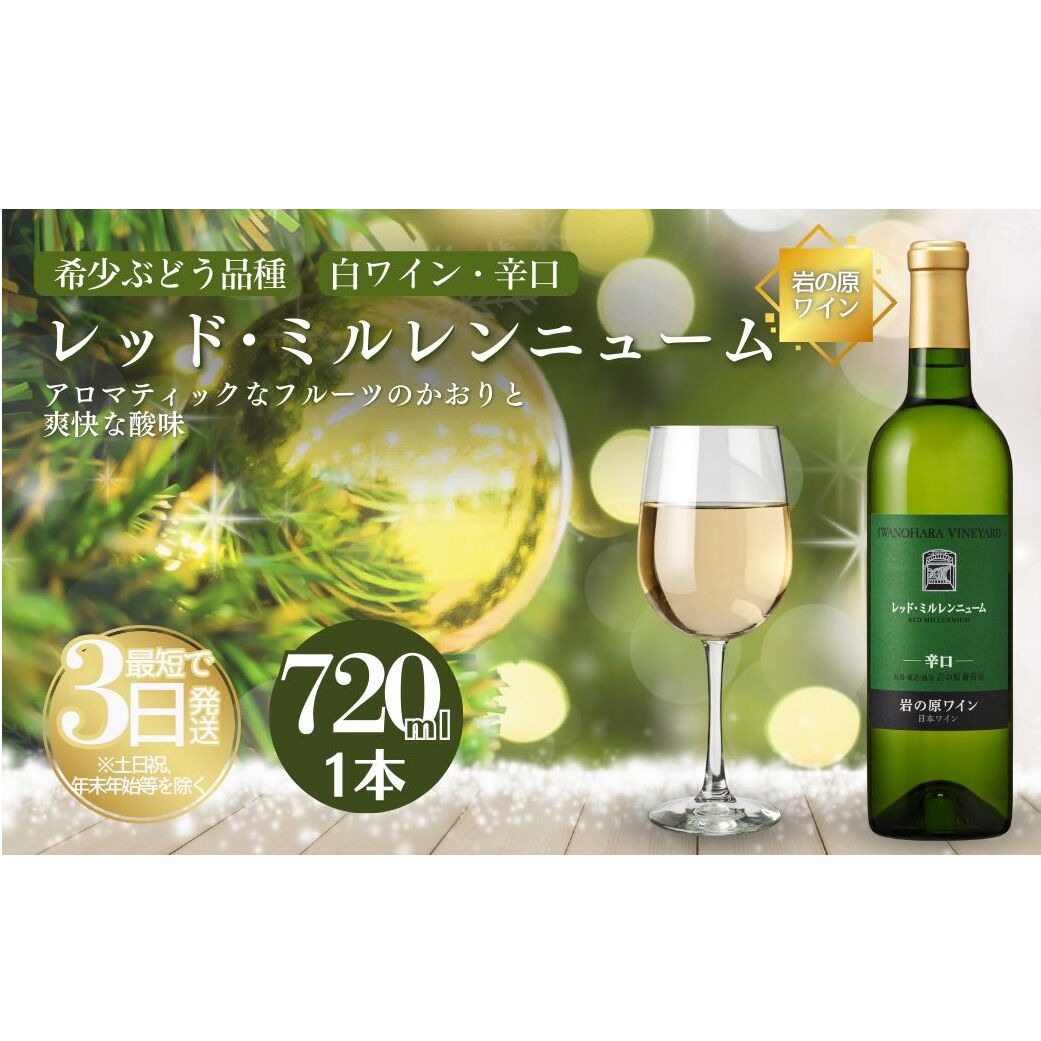 ワイン 希少ぶどう品種 岩の原ワイン レッド・ミルレンニューム 辛口 お酒 希少 ぶどう 岩の原 新潟 上越