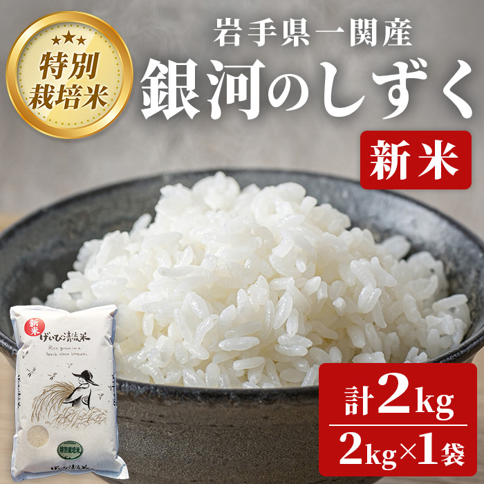 [ 新米先行予約 ]令和7年産 特別栽培 銀河のしずく 2kg 清流が育んだお米 げいび清流米 岩手県産