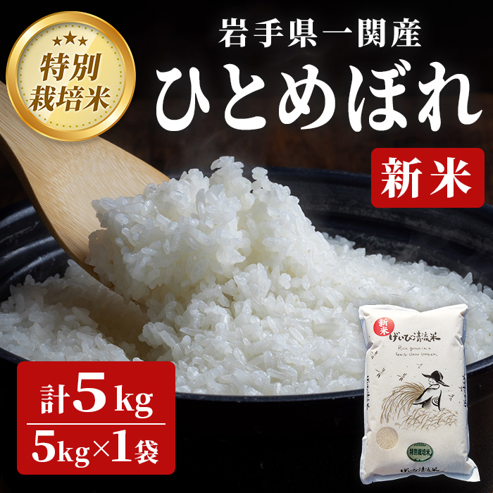 《 新米先行予約 》令和7年産 特別栽培 ひとめぼれ 5kg 清流が育んだお米 げいび清流米 岩手県産