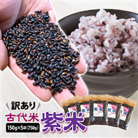訳あり 古代米 紫米 150g×5袋 計750g 小分け セット 黒米 紫黒米 玄米 ご飯 もち米 国産 ふるさと納税 スーパーフード アントシアニン 栄養 健康 美容 生活習慣予防 栄養 おにぎり 弁当 カレー 送料無料 岩手県 一関市 ＜時間指定不可＞