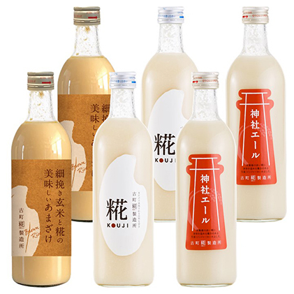 古町糀製造所 糀甘酒飲み比べ6本セット 甘酒 糀甘酒 500ml セット あま酒 プレーン 生姜味 玄米入り 3種類 飲み比べ セット ノンアルコール 飲み物 糀 こうじ 新潟