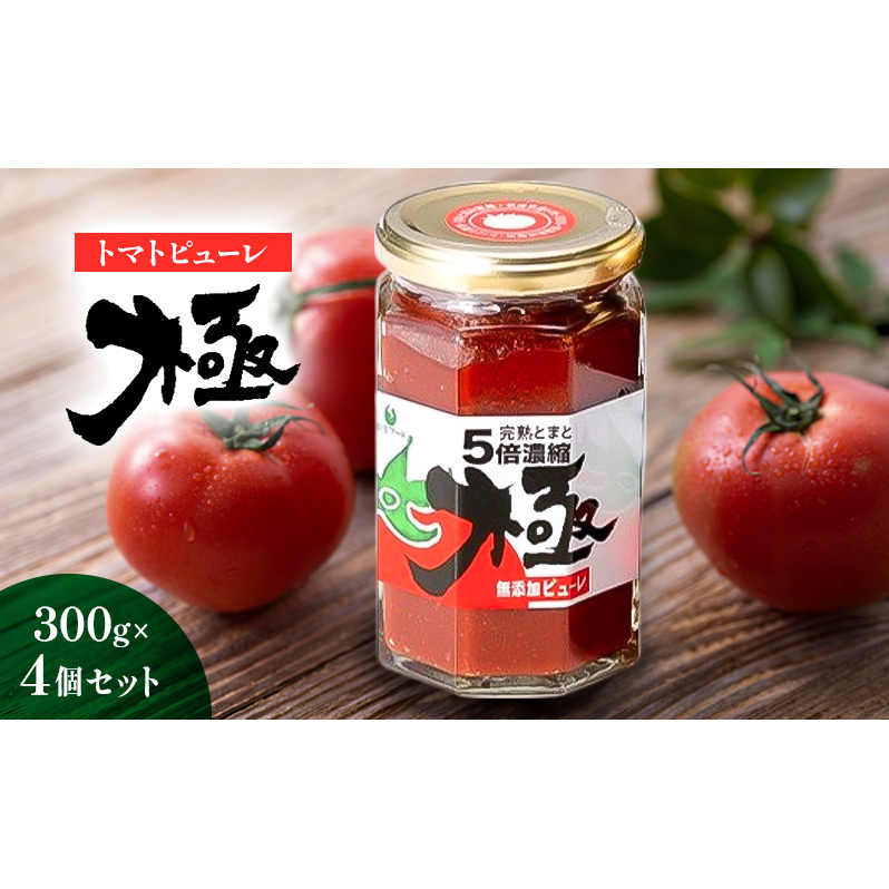 トマトピューレ「極」 300g×4個セット とまと トマト ソース お取り寄せ 新潟市