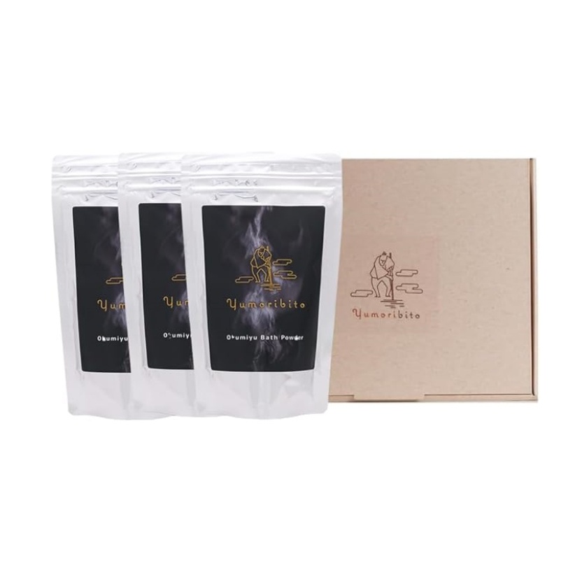 【ギフト】ゆもりびと 温泉の素 粉末入浴剤 3個セット 1183 ／ 保湿美肌名湯 伊豆玉翠監修 計量容器付