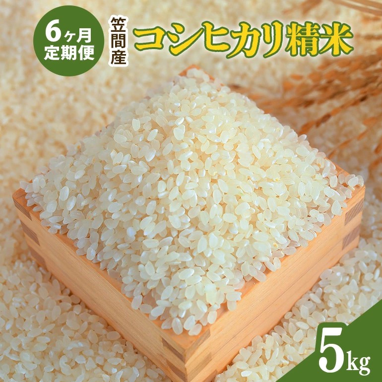【6カ月定期便】 令和7年度 笠間産 コシヒカリ 5kg (5kg×6回 計30kg) 精米 お米 米 白米 ご飯 茨城県 CU-029