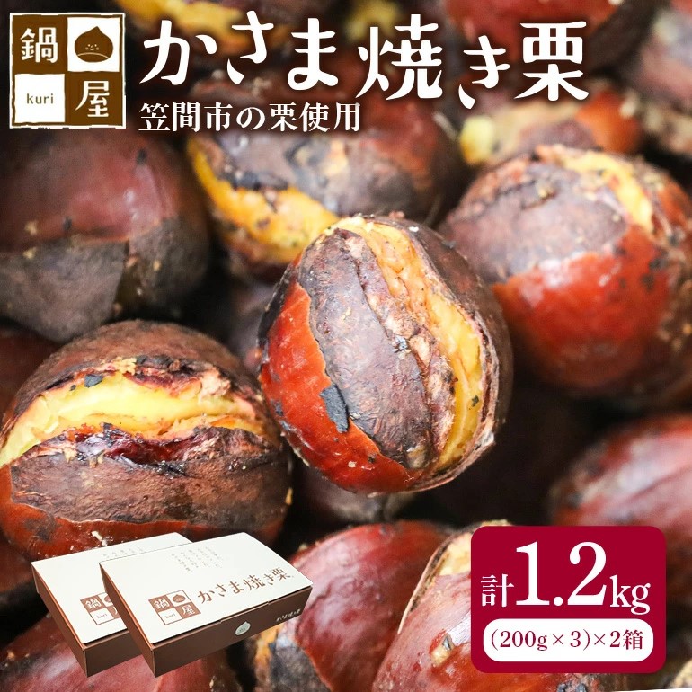 焼き栗 栗 1.2kg (2箱) 国産 個包装 くり 和栗 甘栗 冷凍 ギフト プレゼント 父の日 母の日 和栗 スイーツ 和栗 甘栗 栗きんとん モンブラン やきぐり 焼栗 鍋屋本店 先行予約 笠間 茨城県 いばらき BH-010