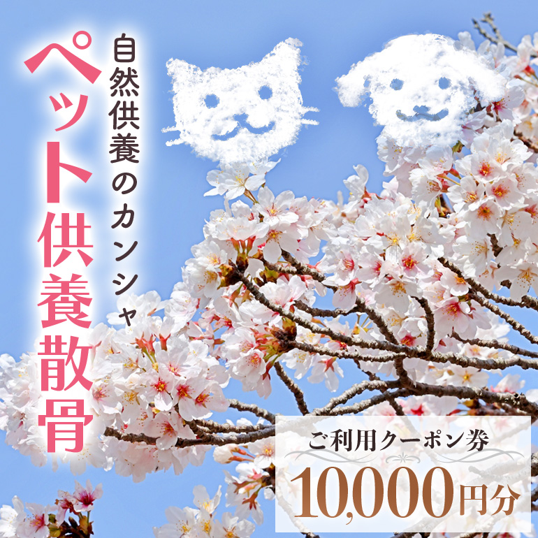 自然供養のカンシャ ペット供養散骨 ご利用クーポン 10000円分(伝票のご用意をお願いします)
