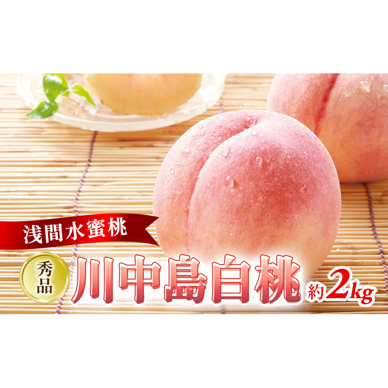 ふるさと納税 2025年発送 「浅間水蜜桃プレミアム」 もも 川中島白桃 秀品 約2kg 5～9玉 果物 フルーツ モモ 果肉 デザート 酸味少なめ 硬め 長野県産 小諸市