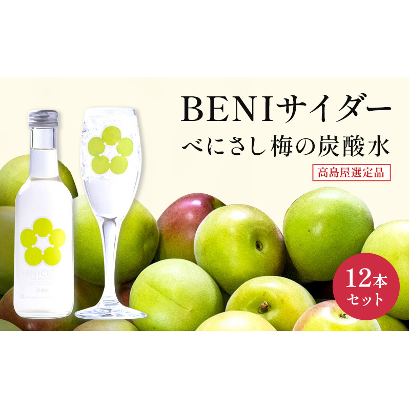 炭酸 高島屋選定品 BENIサイダー 250ml 12本 セット 炭酸飲料 高島屋 飲料 梅サイダー サイダー 紅映 梅 うめ ウメ 福井県 福井 
