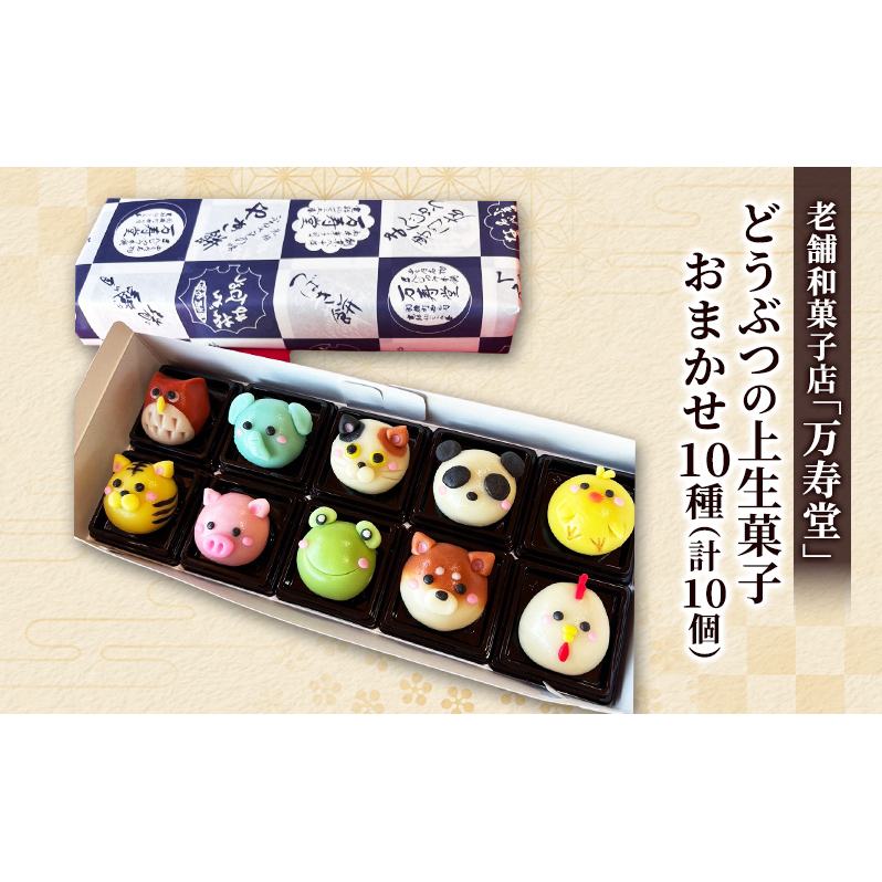 創業明治44年［菓子司 万寿堂］どうぶつの上生菓子 おまかせ10種（計10個） 秋田 羽後 西馬音内 【菓子 和菓子 生菓子 上生菓子 スイーツ かわいい 高級 老舗 お取り寄せ ギフト】