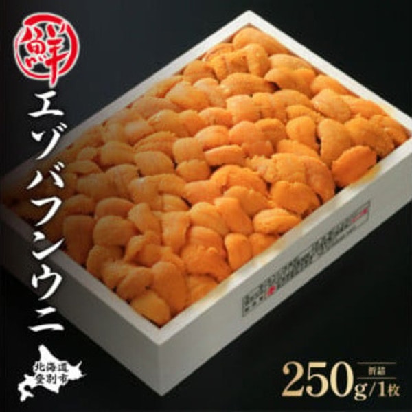 特選 エゾバフンウニ 折詰 250g ウニ丼約3杯分 配送期間C:1月下旬〜3月下旬迄 [mh-0471_C]