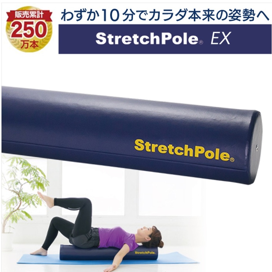 FI002【LPN社製】「ストレッチポールEX」（ネイビー色）一流アスリートから医療の現場、ご家庭まで幅広く活用。