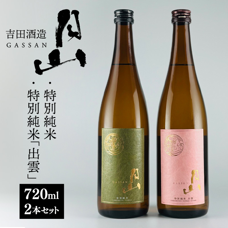 清酒月山(特別純米・特別純米出雲) (720ml×2本)【月山 特別純米 出雲 全国新酒監評会 金賞受賞 お酒 銘酒 日本酒 万能 旨口 食中酒 おすすめ すっきり 爽やか 島根県 安来市】